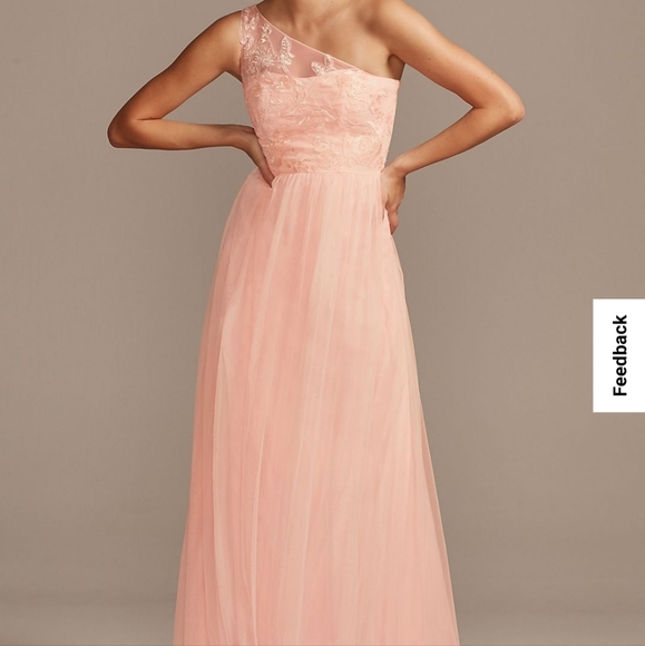 Petal Colored One Shoulder Bridesmade Dress from David's Bridal - Picture 1 of 5